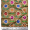 thumbnail image 1 of Soimoi Tissu Poly Georgette Feuilles & Aster Imprimé Floral 1 Yard 52 Pouces de Large, 1 of 3