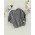 thumbnail image 3 of Faithtur Toddler Baby Round Neck Sweaters, Long Sleeve Solid Color Loose Knitted Pullovers, 3 of 9