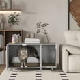 thumbnail image 2 of PawHut Cat Litter Box Enclosure for Indoor with Scratching Pad White, 2 of 10