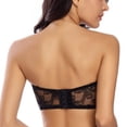 thumbnail image 3 of Women's Strapless Lace Bandeau Bra Padded Tube Top Transparent Straps, 3 of 7