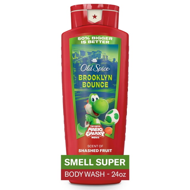 Old Spice Body Wash for Men, Brooklyn Bounce, Scent of Smashed Fruit, Old Spice x The Super Mario Galaxy Movie, 24/7 Shower Fresh, 709ml
