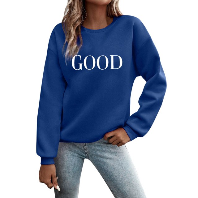 2025 Chandails Décontractés Longs pour Femmes Mariée pour Femmes Manches T-Shirts Graphiques Adulte Petit Chandail à Capuchon Col Rond Chandails Molletonnés Chandail Confortable Couleur Chandails Molletonnés Hauts pour Femmes pour Femmes