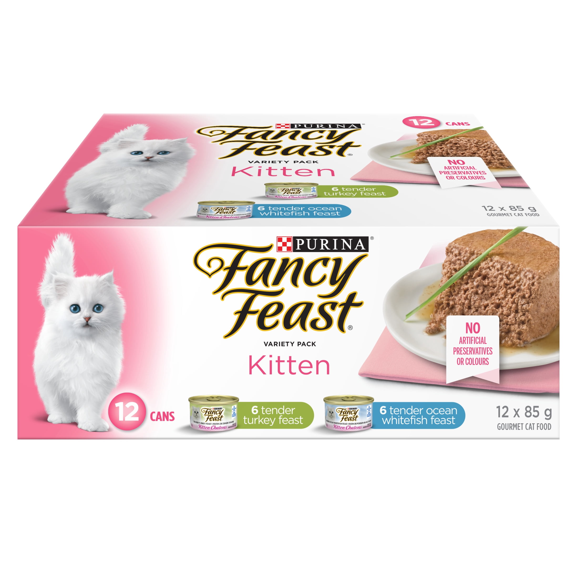 Fancy Feast Kitten Variety Pack Pâté, Wet Kitten Food 85 g x 12