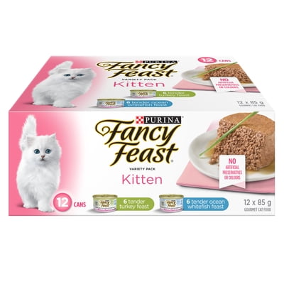 Fancy Feast Kitten Variety Pack Pâté, Wet Kitten Food 85 g x 12