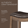 thumbnail image 4 of Maven Lane Adrien Saddle Barstool in Walnut Finish w/ Marksman Saddle Vegan Leather, 4 of 6