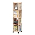 thumbnail image 1 of TOYTEXX 4-Tier Rotating Bookshelf, 360° Solid Wood Stackable Organizer for Home & Office - Beige, Age 3+, 1 of 4