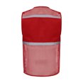 thumbnail image 2 of RUNQHUI Men Women Zipper High Visibility Reflective Safety Vest Construction Work Mesh Fabric Work Clothes Red 170, 2 of 7
