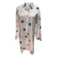 thumbnail image 4 of Pisexur Robe à Manches Longues à Col en V Longueur Cheville Mode Femmes Col en V Manches Longues Chemise Imprimée Irrégulière Longue Robe Blouse pour Femmes, 4 of 5