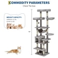 thumbnail image 2 of AKDSteel 74" Tall Cat Tree For Large Cat, Heavy Duty Cat Tower With 6 Sisal Scratching Posts, Large Top Perch, Interactive Toys And Cozy Cat House, Perfect For Big Adult Indoor Cats, 2 of 8