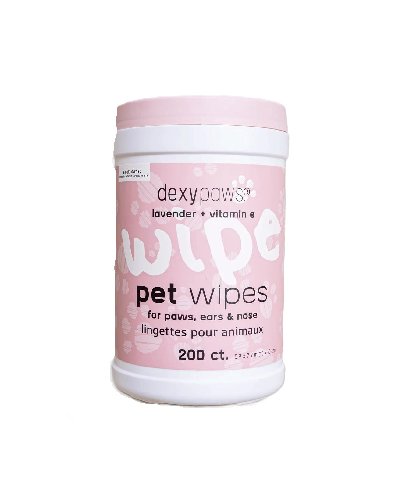 Dexypaws Lingettes de Toilettage pour Animaux Contenant 200 Lingettes - Lavande et Vitamine E pour Tous les Types de Peau