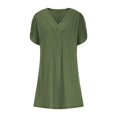 thumbnail image 4 of KIHOUT Chemise de Plage pour Femme à Col en V à Manches Courtes, par-Dessus de Maillot de Bain, Robe Courte d'Été pour la Plage, 4 of 6