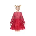 thumbnail image 4 of Robe Fille Rouge Perle Poche Vintage Élégante Noël Manches Longues 8 Ans, 4 of 6