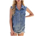 thumbnail image 2 of LOVZFMLL Jackets for Women's Fashion Leisure Spring And Summer Wash Sleeveless, 2 of 6