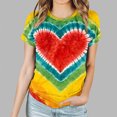 thumbnail image 2 of FAIWAD Tie Dye Print Tunic Tops for Womens Short Sleeve Round Neck Trendy Spring Summer Tops, 2 of 4