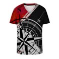 thumbnail image 4 of Birdeem Chandail Décontracté pour Hommes Col en V Imprimé Manches Courtes T-Shirt Blouse, 4 of 4