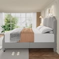 thumbnail image 4 of PIONEERWORKS Queen Size Bed Frame with 50.2“ Headboard Platform, Velvet Upholstered Bed Frame with Vertical Channel Tufted Headboard & Footboard, Grey, 4 of 10