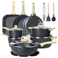 thumbnail image 1 of GIPP 21pcs Ceramic Coating Kitchen Cookware Sets,Pots and Pans Set Non stick,Dishwasher Safe Induction Cookware, 1 of 9