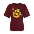 thumbnail image 3 of Pompotops Femmes Casual Sexy Mode Été Col Rond T-Shirt Imprimé en Vrac Manches Courtes Tops Blouse, 3 of 3