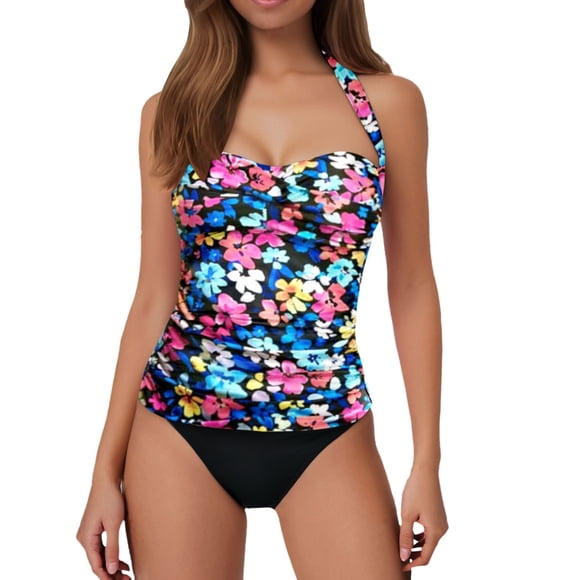 GPOECD Tankini Swim Top for Women Front Summer No Bottom Bathing Suit Tops for Women Blue_003,S