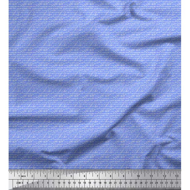 Soimoi Crepe Silk Fabric Geometric Formula Education Theme Print Fabric by Yard 42 Inch Wide