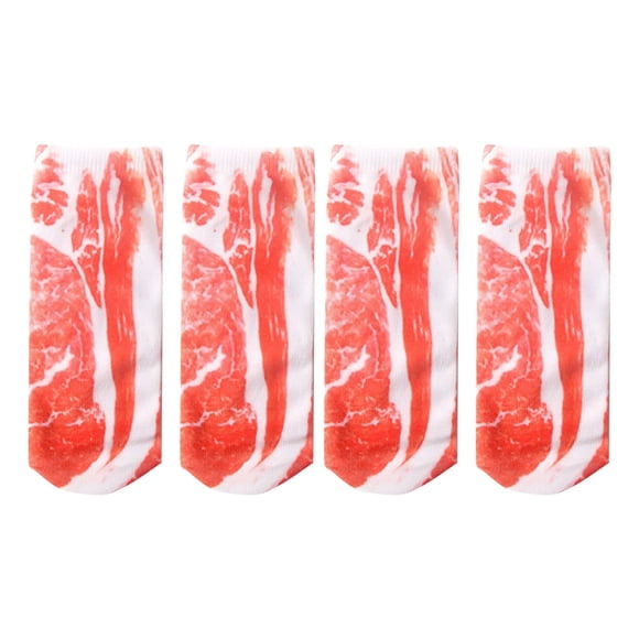 Two Pairs 3D Pattern Manicure Print Socks Flip Flop Funny Hidden Running Socks Women Personalized