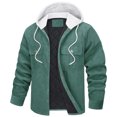 thumbnail image 2 of KIHOUT Winter Warm Coats Men Button-up Cardigan Carry Pockets Solid Color Long Sleeve Hooded Jacket,Size M-5XL, 2 of 5