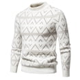 thumbnail image 1 of Styesk Mens Sweater Men's Knitwear Round Neck Elastic Pullover Assorted Colors Texture Trend Sweater Coat, 1 of 7