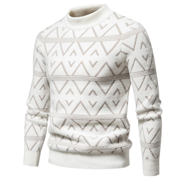 Styesk Mens Sweater Men's Knitwear Round Neck Elastic Pullover Assorted Colors Texture Trend Sweater Coat