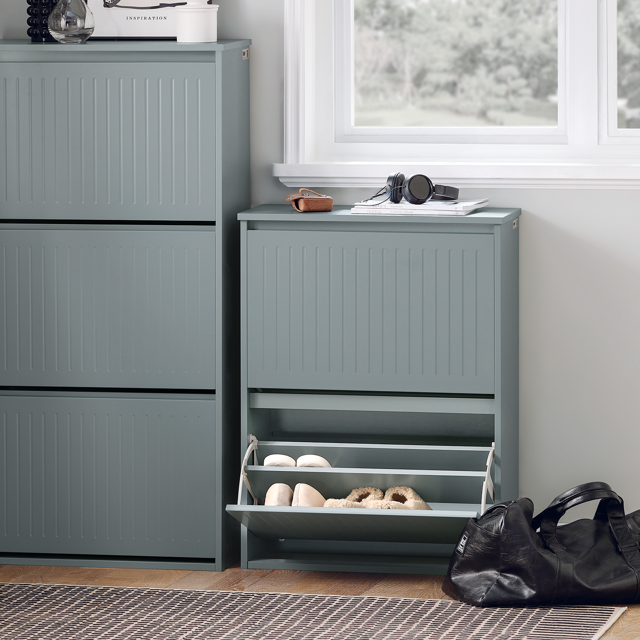 SoBuy 2 Flip-Drawers Shoe Cabinet Shoe Rack Shoe Storage Cupboard Organizer Unit FSR165-K-HG
