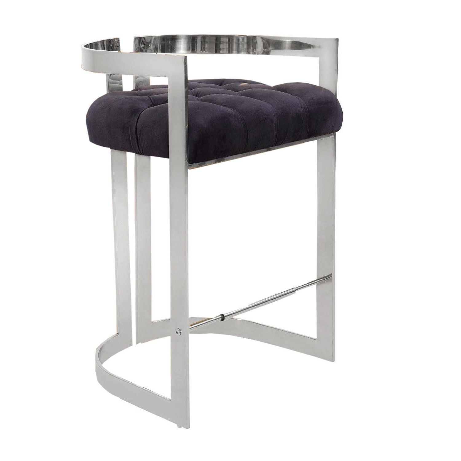 Chaise de pub canadienne Lynda noir argent