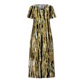 thumbnail image 4 of Pisexur Robe à Manches Courtes à Col Rond Imprimé Teinture sur Nœuds Robe Décontractée d'Été à Fleurs Robe à Manches Courtes Femme Robe pour Femme Robe Mini Robe Femme en Liquidation, 4 of 8