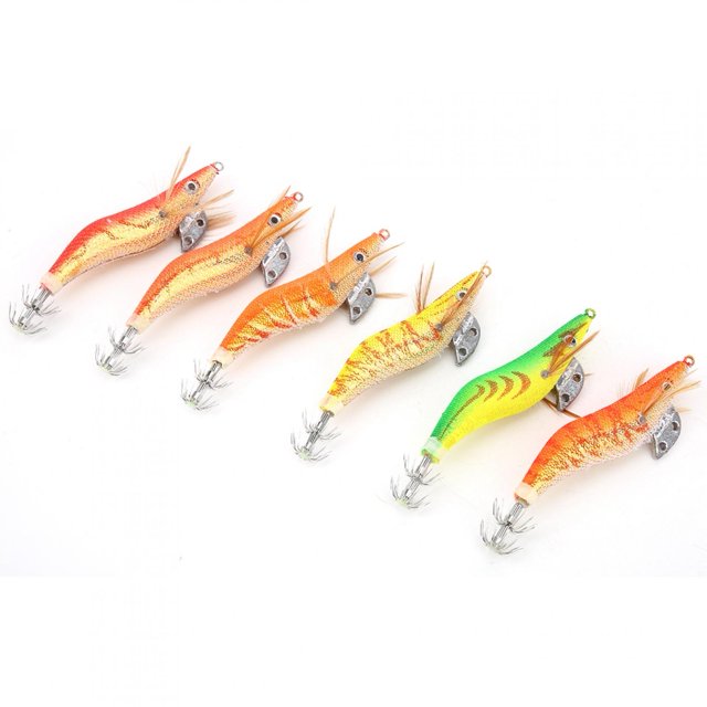 FLAMEEN Leurre de Pêche de Simulation, 6 Pcs Leurre de Pêche en Mer, pour la Pêche en Mer/eau Douce