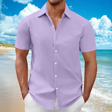 Weiqiqre T-Shirts Surdimensionnés pour Hommes Chemise Décontractée en Lin à Boutons Chemise à Manches Courtes Chemise de Plage