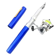 Portable pen-shaped fishing rod telescopic aluminum alloy fishing rod + metal fishing reel rotating fishing reel