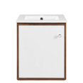 thumbnail image 2 of Pemberly Row 18" Wall-Mount Wood Bathroom Vanity in Walnut/White, 2 of 8