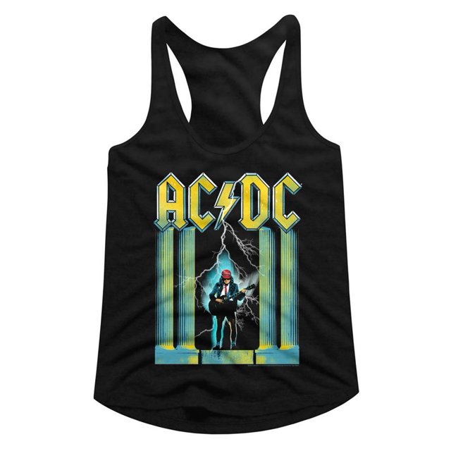 ACDC Wmhold Black Ladies Racerback Tank Top Tee