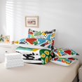 thumbnail image 5 of Abstract Graffiti Bed in a Bag King 7 Pieces,Hippie Doodle Ombre Comforter Set Reversible Rainbow Hand Drawn Design,Ultra Soft & Breathable Bedding Sets with Comforter,Sheets,Pillowcases & Shams, 5 of 5