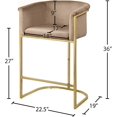 thumbnail image 5 of Meridian Furniture Donatella Beige Velvet Stool, 5 of 5