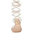 thumbnail image 3 of BLISSFUL STEP Sandales à Talon Bloc Haut Nude à Lacets à Brides pour Femmes 6 m US, 3 of 6