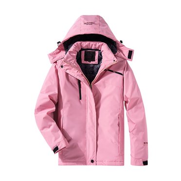 Baberdicy Manteau de Ski Imperméable Unisexe, Coquille à Capuche Coupe-Vent, Sports de Neige et Randonnée en Montagne, Coquille Imperméable Unisexe, Manteau de Pluie d'Extérieur, Coupe-Vent de Randonnée Rose TG