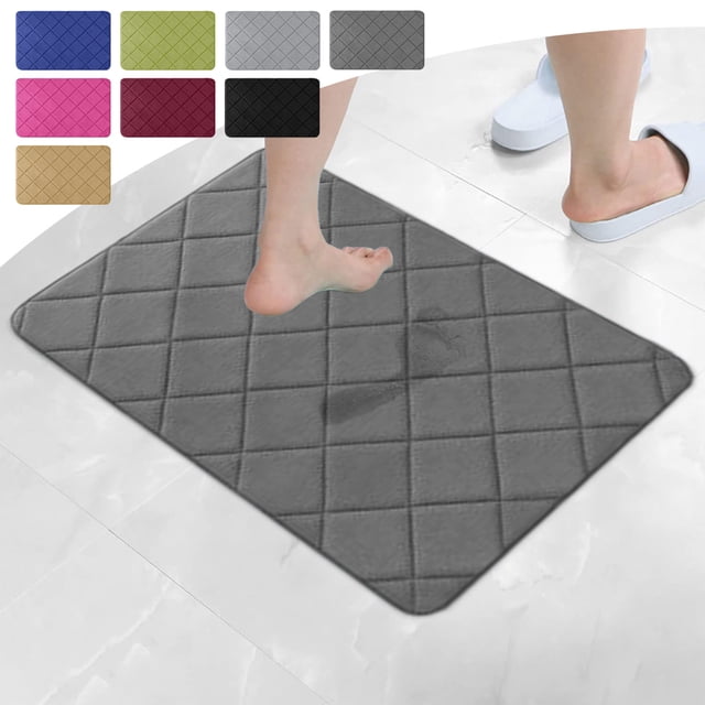 Cagogo under $5 8Pcs Plush Bathroom Rug, Patterned Bathroom Floor Mat, Absorbent Non Slip Shower Bath Rug, Machine Washable Bath Tub Mat, Decorative Bathroom Carpet for Living Room