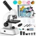 thumbnail image 1 of Kids Microscope Kit-Microscope for Kids Children Student 40X-750X,Compound Biological Educational Microscope with Smartphone Adapter Slides Set.  Gift for Boys & Girls Age 6+, 1 of 9