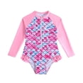 thumbnail image 1 of MIASHUI Maillots de Bain une Pièce pour Filles, Maillot Dermoprotecteur à Manches Longues pour Enfants, Rouge, 5-6 Ans, 1 of 6
