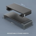 thumbnail image 2 of Adjustable Foldable Monitor Stand with Drawers & Phone Holder - Ergonomic Desk Riser for Laptop, iMac, PC - Space-Saving Desktop Organizer Shelf - Black, 2 of 6