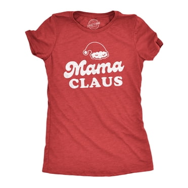 Crazy Dog T Shirts T-Shirts Fantaisie Assortis pour Groupe Photo de Noël Famille Maman Claus (Rouge Chiné - Maman) - TG