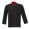 thumbnail image 2 of Tachiuwa Long Sleeve Chef Coat Jacket Unisex Uniform Kitchen Cooking Classic Design Black M, 2 of 9