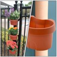 thumbnail image 4 of 3Pcs Brown Plastic Wall-mounted Plant Pots for Home Use Lightweight and Durable, 4 of 9
