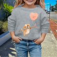 thumbnail image 2 of PMVFHDE Chandails à Col Rond Fille Automne et Hiver Saint-Valentin à la Mode et Intéressant Imprimé Chiot Chandail à Capuchon pour Enfants Gris, 4-5 Ans, 2 of 4