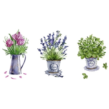 EGNMCR Wall Stickers, Cute Stickers Plant flower sticker living room bedroom glass window decoration graffiti paper