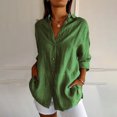 thumbnail image 2 of Timegard Plus Size Tops for Women Button down Shirts Long Sleeve Lapel V Neck Blouse Lightweight Tops, 2 of 6
